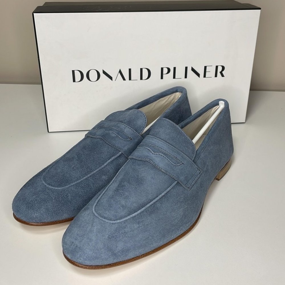 NEW Donald Pliner Tender Suede Men's Loafers- US 9 / Blue Denim
